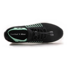Load image into Gallery viewer, Ortho Stretch Knit Cushion Shoes - Black Sky Blue