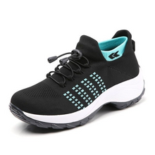 Load image into Gallery viewer, Ortho Stretch Knit Cushion Shoes - Black Sky Blue