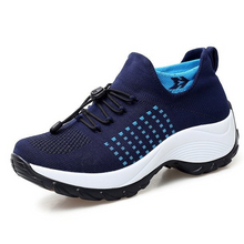 Load image into Gallery viewer, Ortho Stretch Knit Cushion Shoes - White Navy Blue