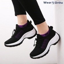 Load image into Gallery viewer, Ortho Stretch Knit Cushion Shoes - Black Purple