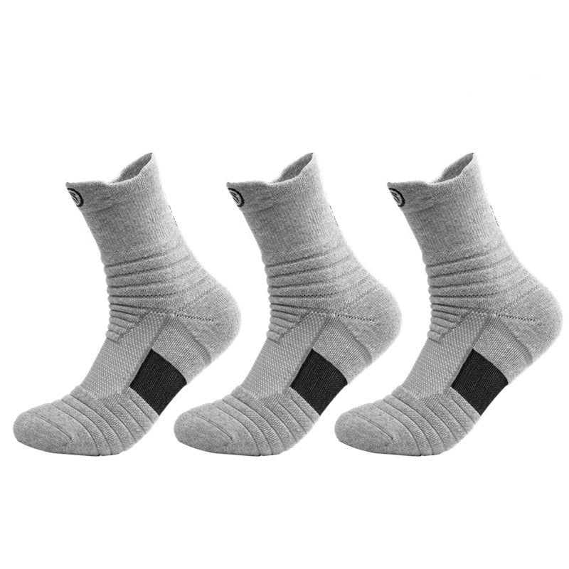 Grey Breathable Crew Socks - 3 Pack