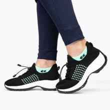 Load image into Gallery viewer, Ortho Stretch Knit Cushion Shoes - Black Sky Blue

