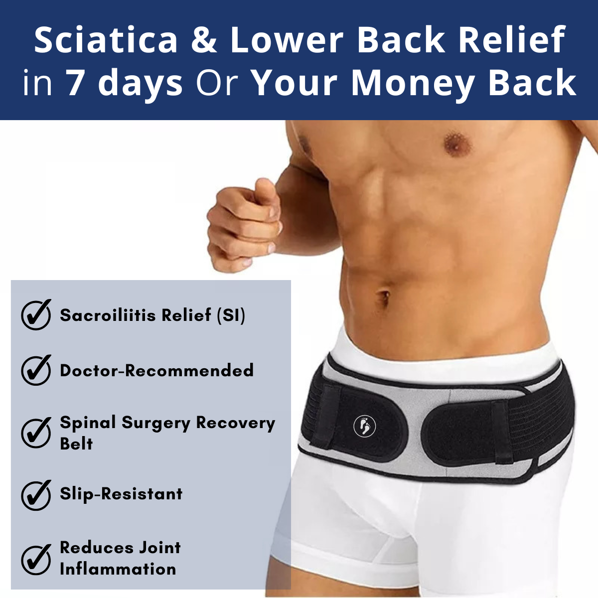 WearOrtho™ Belt - Sacroiliac, Sciatica & Lower Back Pain Belt