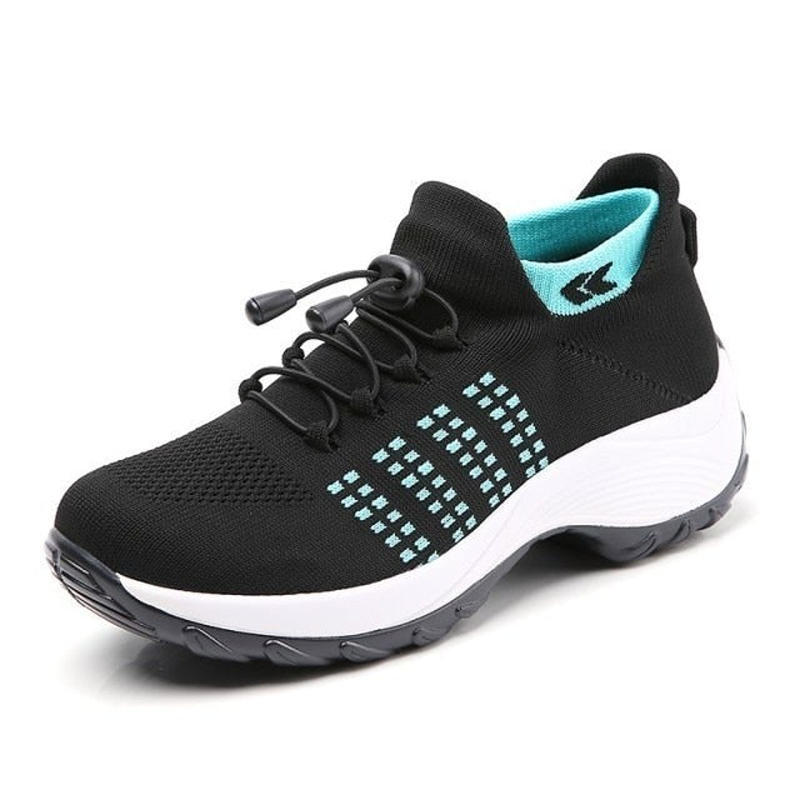 Ortho Stretch Knit Cushion Shoes - Black Sky Blue