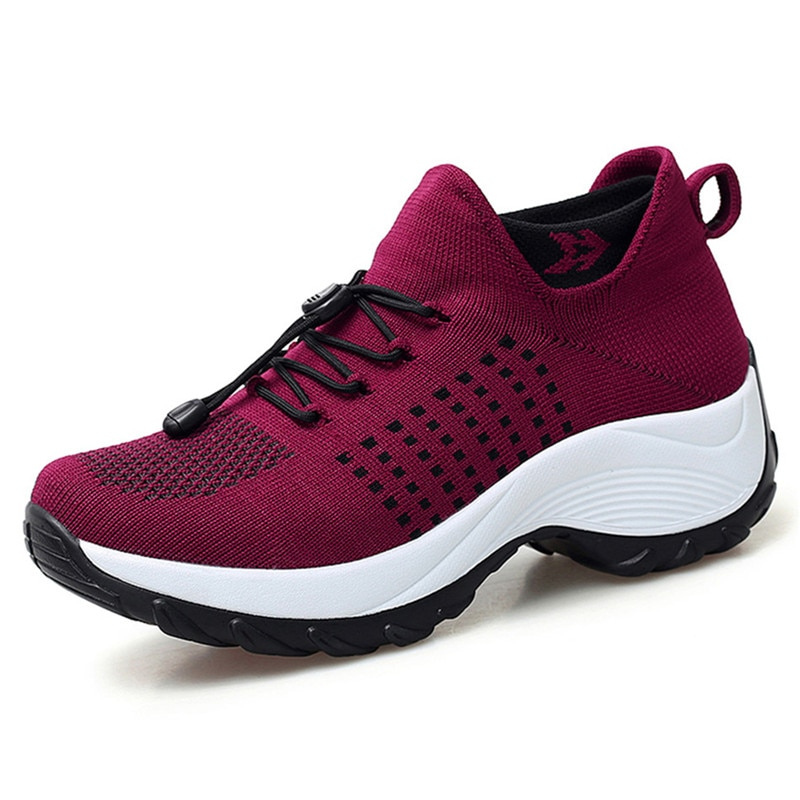 Ortho Stretch Knit Cushion Shoes - Red