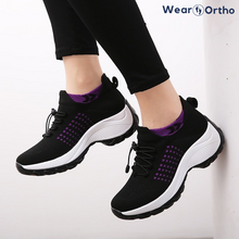 Load image into Gallery viewer, Ortho Stretch Knit Cushion Shoes - Black Purple

