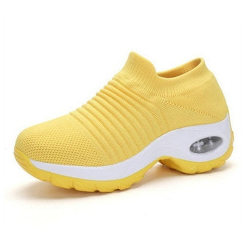 Breathable No-Tie Stretch Shoes - Yellow