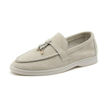 Suede Low-Cut Ortho Loafer - Beige